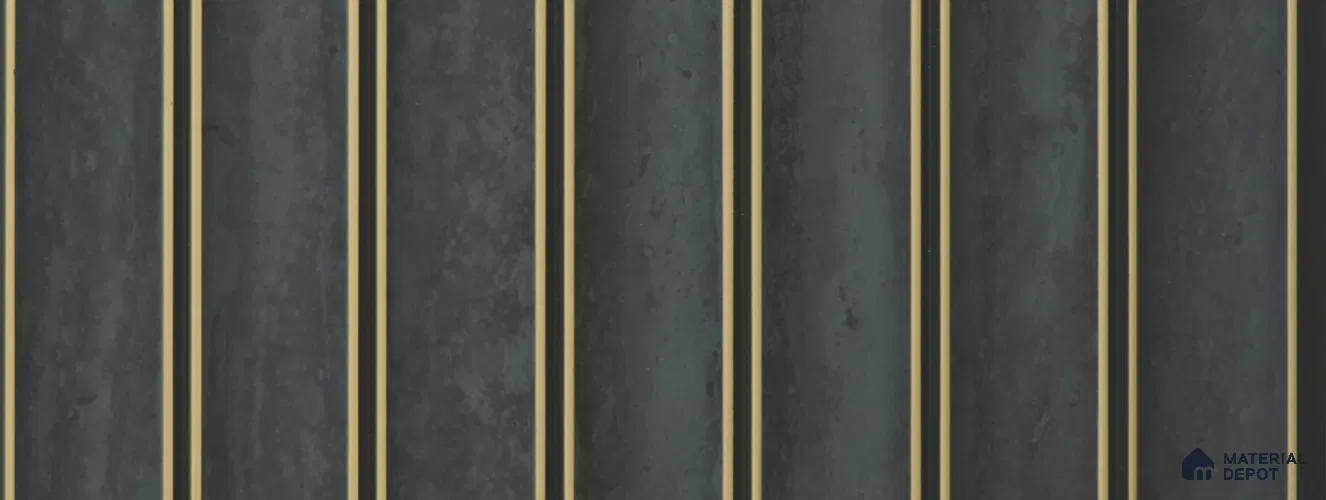 Black Stone Louver PN 02338 9.5 ft x 8 inch Charcoal Panel - 8 mm | Suitable for Feature Wall, TV Unit & Living Room | Width is Subjected to 5% Variation