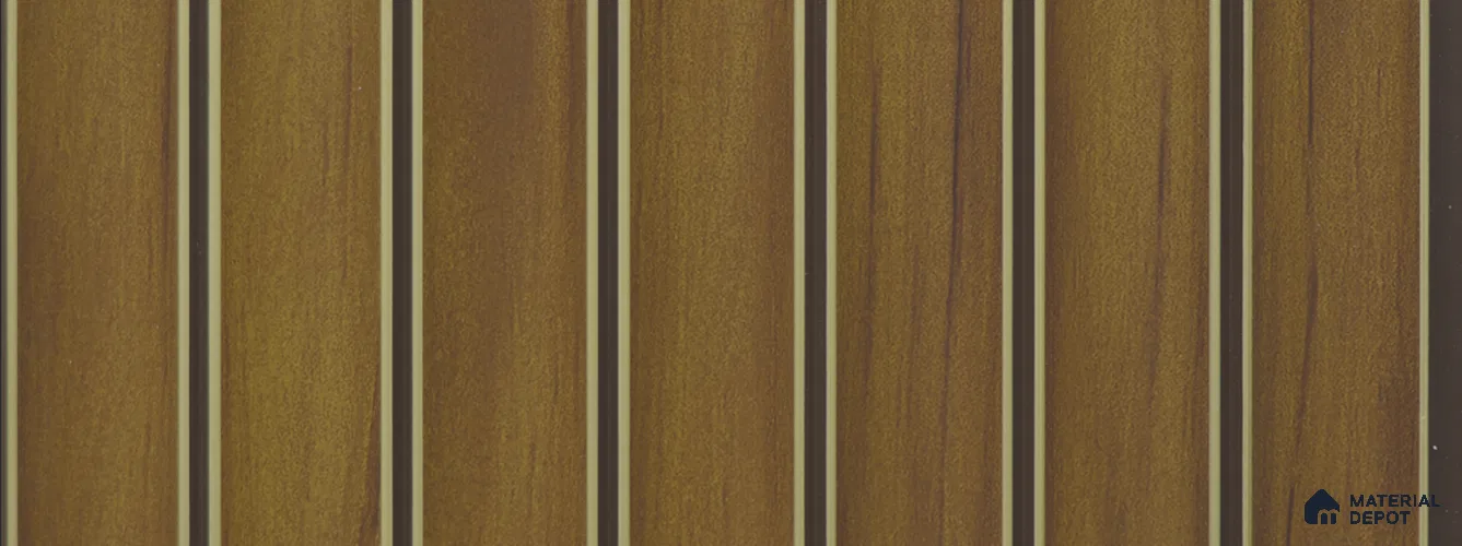 Brown Wooden Look Charcoal Louver/Panel 9.5 ft x 8 inch - 8 mm | Ideal for Living Room, TV Cabinet, Bedroom, Feature Wall, Office | PN 02339