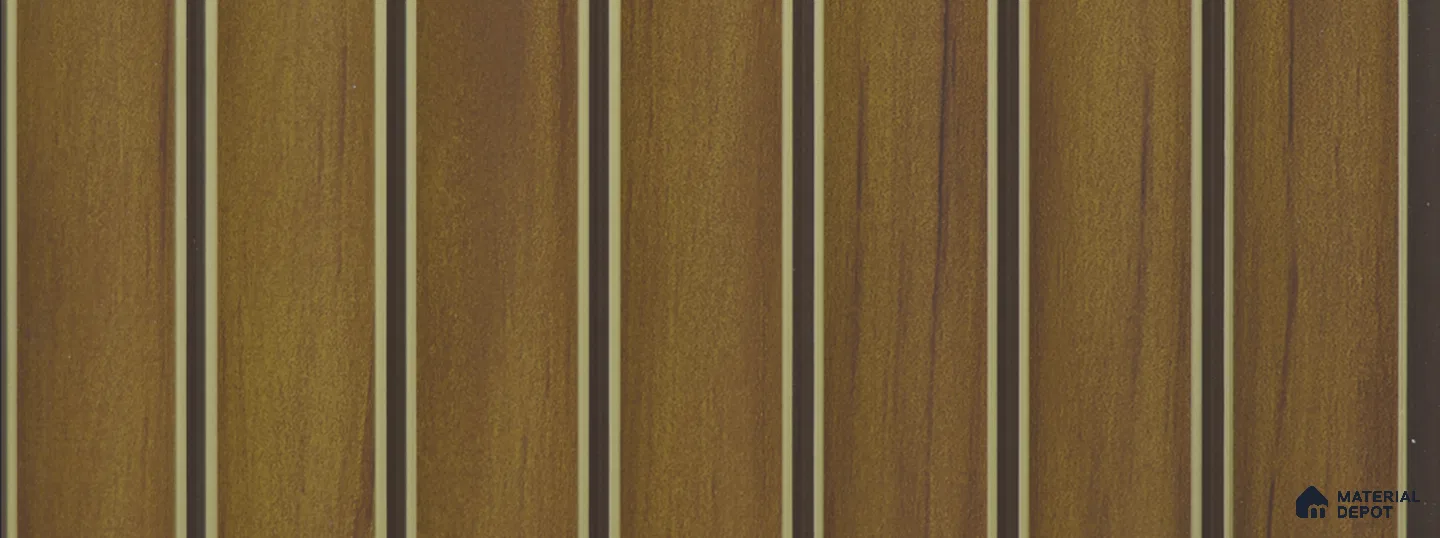 Brown Wooden Look Charcoal Louver/Panel 9.5 ft x 8 inch - 8 mm | Ideal for Living Room, TV Cabinet, Bedroom, Feature Wall, Office | PN 02339