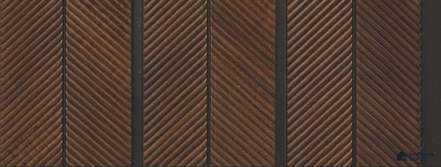 Brown Wooden Louver PN 02347 9.5 ft x 8 inch Charcoal Panel - 8 mm | Suitable for Feature Wall, TV Unit & Living Room | Width is Subjected to 5% Variation