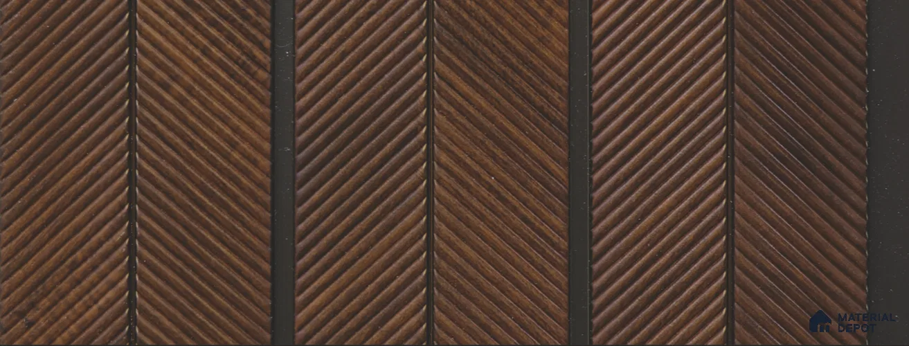 Brown Wooden Louver PN 02347 9.5 ft x 8 inch Charcoal Panel - 8 mm | Suitable for Feature Wall, TV Unit & Living Room | Width is Subjected to 5% Variation
