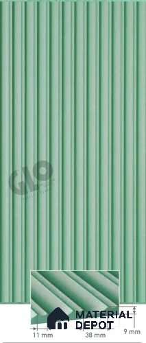 Green Plain Colour Louver PN 02557 8 ft x 4 ft HDHMR Panel - 17 mm | Suitable for Feature Wall, TV Unit & Living Room | Width is Subjected to 5% Variation