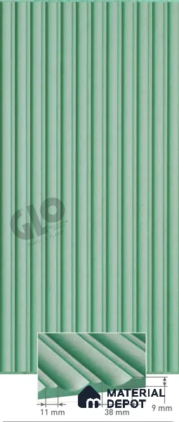 Green Plain Colour Louver PN 02557 8 ft x 4 ft HDHMR Panel - 17 mm | Suitable for Feature Wall, TV Unit & Living Room | Width is Subjected to 5% Variation