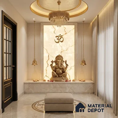 Grey Marble Look Alabaster Sheet/Panel 8 ft x 4 ft - 5 mm | PN 03051 | Suitable for Pooja Room, Feature Wall, Foyer, Ceiling & Reception | Width is Subjected to 5% Variation