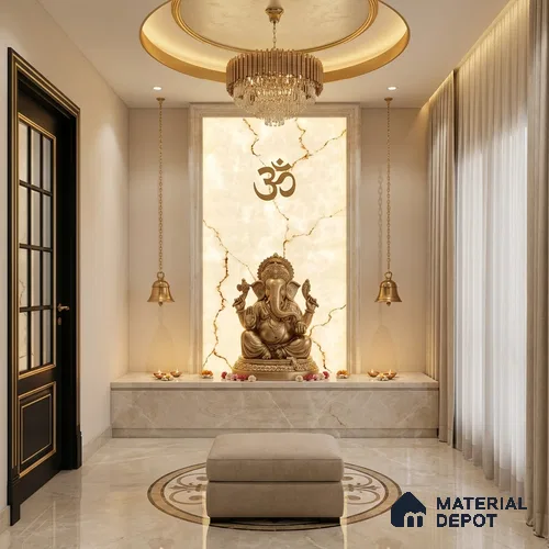 Grey Marble Look Alabaster Sheet/Panel 8 ft x 4 ft - 5 mm | PN 03051 | Suitable for Pooja Room, Feature Wall, Foyer, Ceiling & Reception | Width is Subjected to 5% Variation
