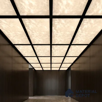Grey Marble Look Alabaster Sheet/Panel 8 ft x 4 ft - 5 mm | PN 03052 | Suitable for Pooja Room, Feature Wall, Foyer, Ceiling & Reception | Width is Subjected to 5% Variation
