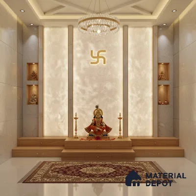 Grey Marble Look Alabaster Sheet/Panel 8 ft x 4 ft - 5 mm | PN 03052 | Suitable for Pooja Room, Feature Wall, Foyer, Ceiling & Reception | Width is Subjected to 5% Variation