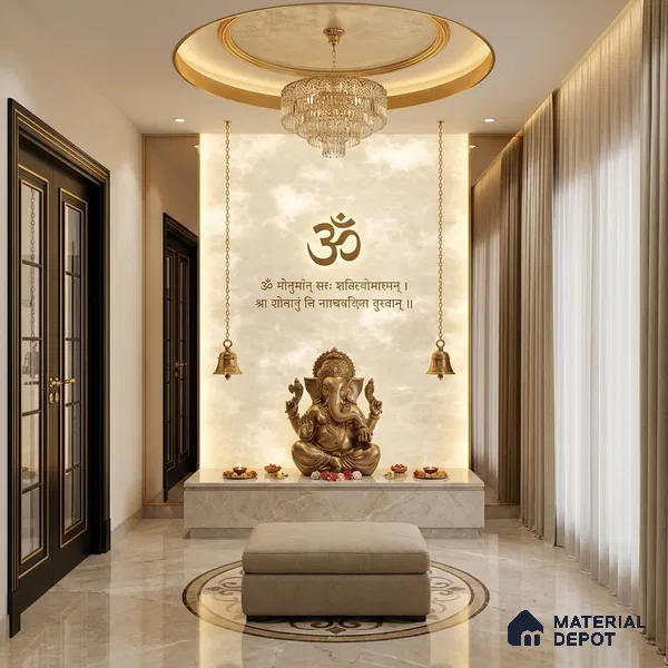 Grey Marble Look Alabaster Sheet/Panel 8 ft x 4 ft - 6 mm | PN 03055 | Suitable for Pooja Room, Feature Wall, Foyer, Ceiling & Reception | Width is Subjected to 5% Variation