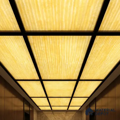 Multi Colour Patterned Look Alabaster Sheet/Panel 8 ft x 4 ft - 6 mm | PN 03065 | Suitable for Pooja Room, Feature Wall, Foyer, Ceiling & Reception | Width is Subjected to 5% Variation
