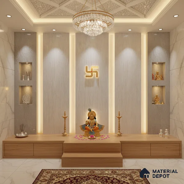 Grey Patterned Look Alabaster Sheet/Panel 8 ft x 4 ft - 6 mm | PN 03066 | Suitable for Pooja Room, Feature Wall, Foyer, Ceiling & Reception | Width is Subjected to 5% Variation