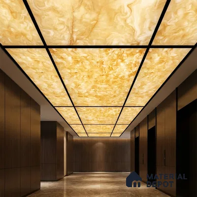 Multi Colour Stone Look Alabaster Sheet/Panel 8 ft x 4 ft - 6 mm | PN 03069 | Suitable for Pooja Room, Feature Wall, Foyer, Ceiling & Reception | Width is Subjected to 5% Variation