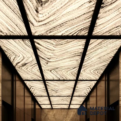 Multi Colour Stone Look Alabaster Sheet/Panel 8 ft x 4 ft - 6 mm | PN 03070 | Suitable for Pooja Room, Feature Wall, Foyer, Ceiling & Reception | Width is Subjected to 5% Variation
