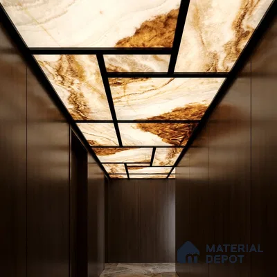 Multi Colour Marble Look Alabaster Sheet/Panel 8 ft x 4 ft - 6 mm | PN 03071 | Suitable for Pooja Room, Feature Wall, Foyer, Ceiling & Reception | Width is Subjected to 5% Variation