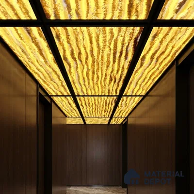 Multi Colour Marble Look Alabaster Sheet/Panel 8 ft x 4 ft - 6 mm | PN 03074 | Suitable for Pooja Room, Feature Wall, Foyer, Ceiling & Reception | Width is Subjected to 5% Variation