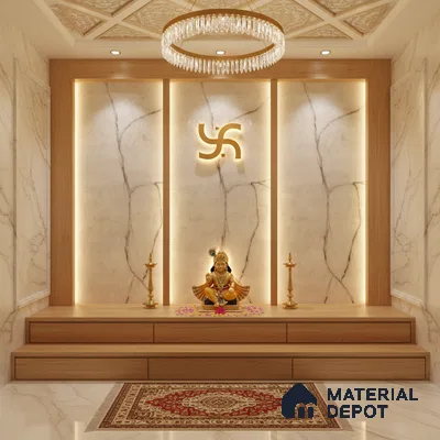 Grey Marble Look Alabaster Sheet/Panel 8 ft x 4 ft - 6 mm | PN 03076 | Suitable for Pooja Room, Feature Wall, Foyer, Ceiling & Reception | Width is Subjected to 5% Variation