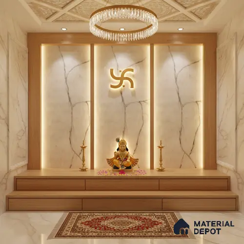 Grey Marble Look Alabaster Sheet/Panel 8 ft x 4 ft - 6 mm | PN 03076 | Suitable for Pooja Room, Feature Wall, Foyer, Ceiling & Reception | Width is Subjected to 5% Variation