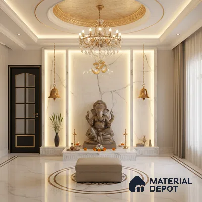 Grey Marble Look Alabaster Sheet/Panel 8 ft x 4 ft - 6 mm | PN 03076 | Suitable for Pooja Room, Feature Wall, Foyer, Ceiling & Reception | Width is Subjected to 5% Variation