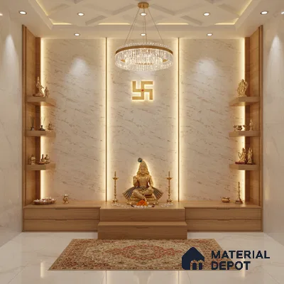 Grey Marble Look Alabaster Sheet/Panel 8 ft x 4 ft - 6 mm | PN 03079 | Suitable for Pooja Room, Feature Wall, Foyer, Ceiling & Reception | Width is Subjected to 5% Variation