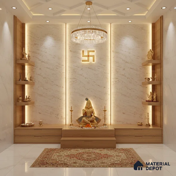 Grey Marble Look Alabaster Sheet/Panel 8 ft x 4 ft - 6 mm | PN 03079 | Suitable for Pooja Room, Feature Wall, Foyer, Ceiling & Reception | Width is Subjected to 5% Variation