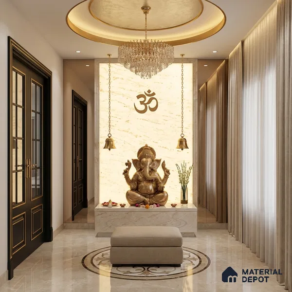 Grey Marble Look Alabaster Sheet/Panel 8 ft x 4 ft - 6 mm | PN 03079 | Suitable for Pooja Room, Feature Wall, Foyer, Ceiling & Reception | Width is Subjected to 5% Variation