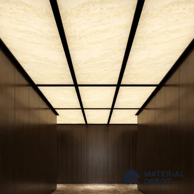 Multi Colour Marble Look Alabaster Sheet/Panel 8 ft x 4 ft - 6 mm | PN 03080 | Suitable for Pooja Room, Feature Wall, Foyer, Ceiling & Reception | Width is Subjected to 5% Variation