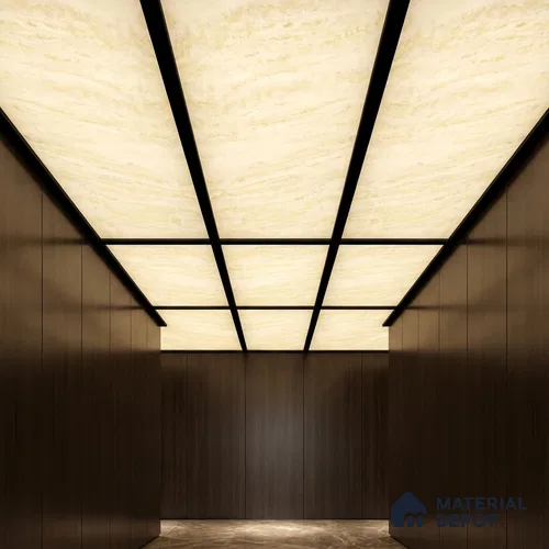 Multi Colour Marble Look Alabaster Sheet/Panel 8 ft x 4 ft - 6 mm | PN 03080 | Suitable for Pooja Room, Feature Wall, Foyer, Ceiling & Reception | Width is Subjected to 5% Variation
