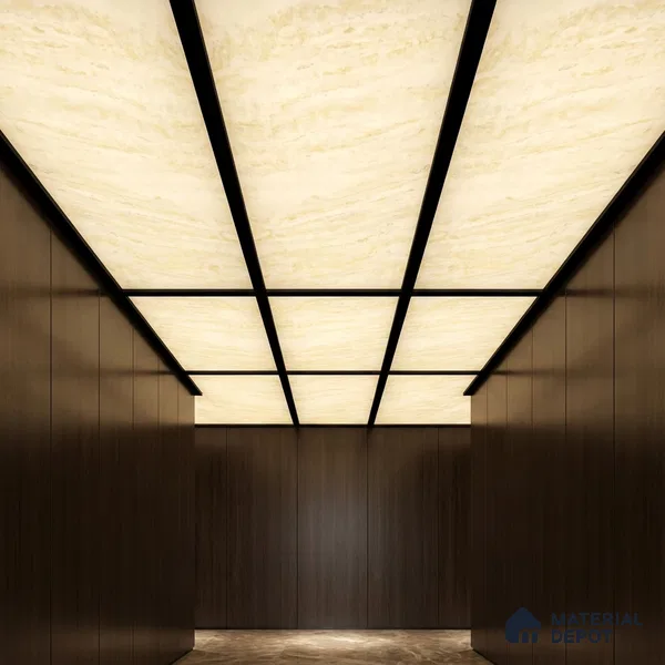Multi Colour Marble Look Alabaster Sheet/Panel 8 ft x 4 ft - 6 mm | PN 03080 | Suitable for Pooja Room, Feature Wall, Foyer, Ceiling & Reception | Width is Subjected to 5% Variation