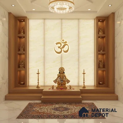 Multi Colour Marble Look Alabaster Sheet/Panel 8 ft x 4 ft - 6 mm | PN 03080 | Suitable for Pooja Room, Feature Wall, Foyer, Ceiling & Reception | Width is Subjected to 5% Variation