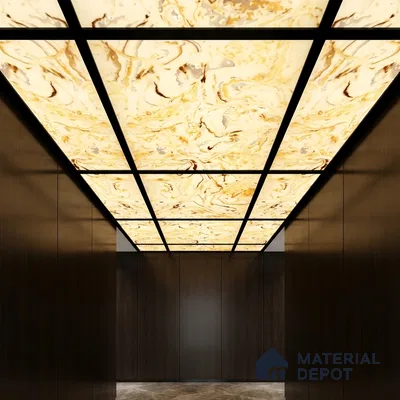 Multi Colour Marble Look Alabaster Sheet/Panel 8 ft x 4 ft - 6 mm | PN 03083 | Suitable for Pooja Room, Feature Wall, Foyer, Ceiling & Reception | Width is Subjected to 5% Variation