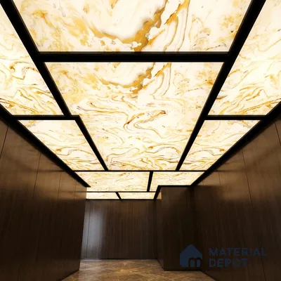Multi Colour Marble Look Alabaster Sheet/Panel 8 ft x 4 ft - 6 mm | PN 03085 | Suitable for Pooja Room, Feature Wall, Foyer, Ceiling & Reception | Width is Subjected to 5% Variation