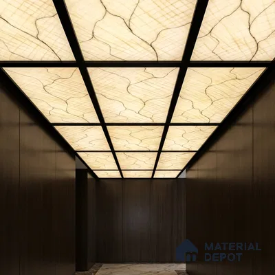 Multi Colour Marble Look Alabaster Sheet/Panel 8 ft x 4 ft - 6 mm | PN 03089 | Suitable for Pooja Room, Feature Wall, Foyer, Ceiling & Reception | Width is Subjected to 5% Variation