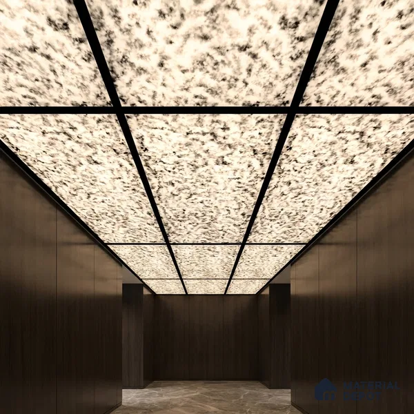 Multi Colour Stone Look Alabaster Sheet/Panel 8 ft x 4 ft - 6 mm | PN 03093 | Suitable for Pooja Room, Feature Wall, Foyer, Ceiling & Reception | Width is Subjected to 5% Variation