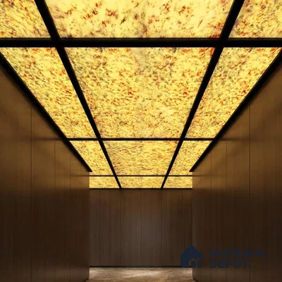 Multi Colour Stone Look Alabaster Sheet/Panel 8 ft x 4 ft - 6 mm | PN 03096 | Suitable for Pooja Room, Feature Wall, Foyer, Ceiling & Reception | Width is Subjected to 5% Variation