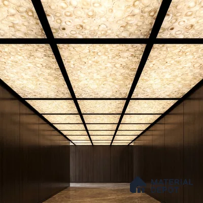 Multi Colour Stone Look Alabaster Sheet/Panel 8 ft x 4 ft - 6 mm | PN 03099 | Suitable for Pooja Room, Feature Wall, Foyer, Ceiling & Reception | Width is Subjected to 5% Variation