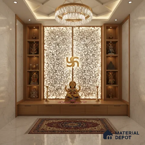 Multi Colour Stone Look Alabaster Sheet/Panel 8 ft x 4 ft - 8 mm | PN 03101 | Suitable for Pooja Room, Feature Wall, Foyer, Ceiling & Reception | Width is Subjected to 5% Variation