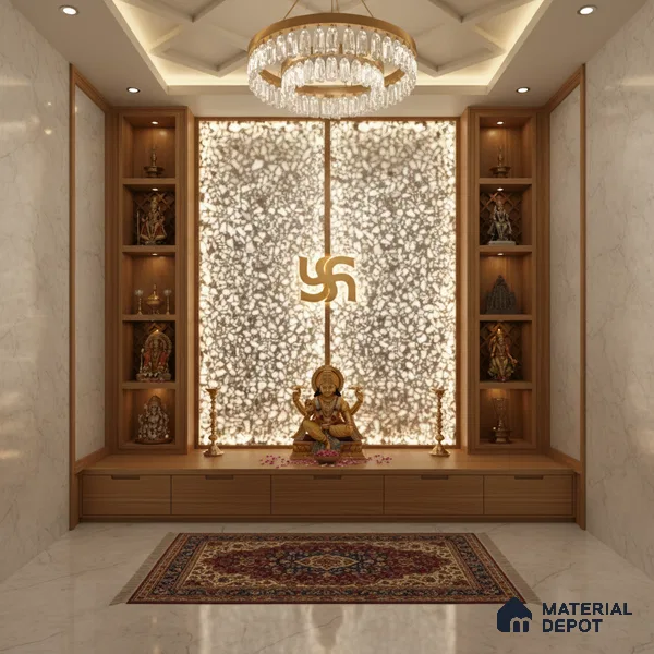 Multi Colour Stone Look Alabaster Sheet/Panel 8 ft x 4 ft - 8 mm | PN 03101 | Suitable for Pooja Room, Feature Wall, Foyer, Ceiling & Reception | Width is Subjected to 5% Variation