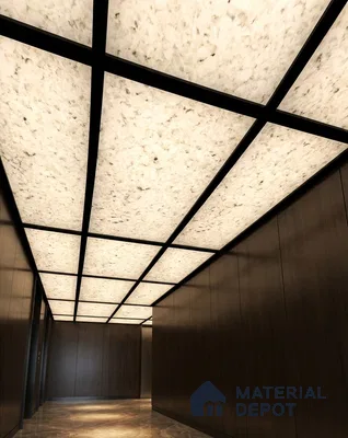 White Stone Look Alabaster Sheet/Panel 8 ft x 4 ft - 8 mm | PN 03102 | Suitable for Pooja Room, Feature Wall, Foyer, Ceiling & Reception | Width is Subjected to 5% Variation