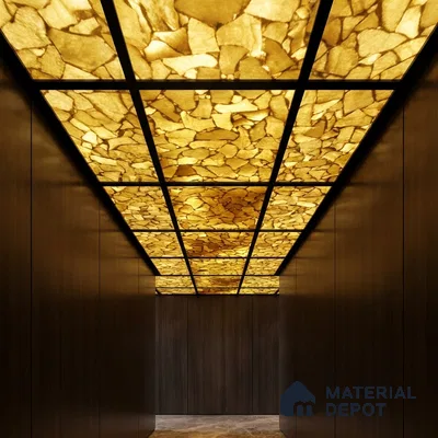 Multi Colour Stone Look Alabaster Sheet/Panel 8 ft x 2 ft - 8 mm | PN 03105 | Suitable for Pooja Room, Feature Wall, Foyer, Ceiling & Reception | Width is Subjected to 5% Variation