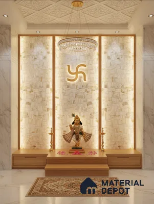 Multi Colour Stone Look Alabaster Sheet/Panel 8 ft x 2 ft - 8 mm | PN 03107 | Suitable for Pooja Room, Feature Wall, Foyer, Ceiling & Reception | Width is Subjected to 5% Variation