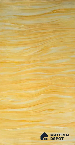 Gold Marble Look Alabaster Sheet/Panel 8 ft x 4 ft - 6 mm | PN 03109 | Suitable for Pooja Room, Feature Wall, Foyer, Ceiling & Reception | Width is Subjected to 5% Variation