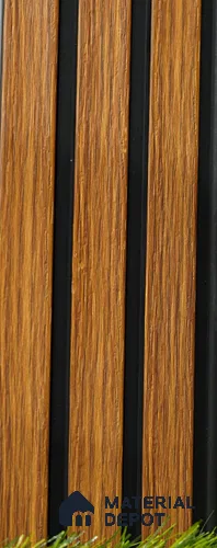 Brown Wooden Louver PN 03485 8 ft x 1.2 inch Charcoal Panel - 18 mm | Suitable for Feature Wall, TV Unit & Living Room | Width is Subjected to 5% Variation
