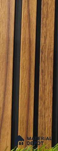 Brown Wooden Louver PN 03487 8 ft x 1.2 inch Charcoal Panel - 18 mm | Suitable for Feature Wall, TV Unit & Living Room | Width is Subjected to 5% Variation