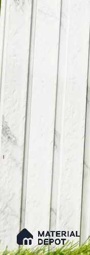 White Marble Louver PN 03488 8 ft x 1.2 inch Charcoal Panel - 18 mm | Suitable for Feature Wall, TV Unit & Living Room | Width is Subjected to 5% Variation