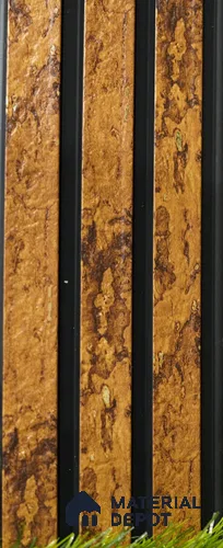 Brown Metallic Louver PN 03490 8 ft x 1.2 inch Charcoal Panel - 18 mm | Suitable for Feature Wall, TV Unit & Living Room | Width is Subjected to 5% Variation