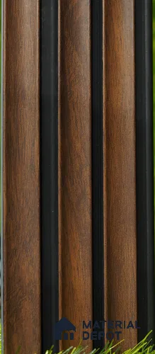 Brown Wooden Louver PN 03496 8 ft x 1.2 inch Charcoal Panel - 20 mm | Suitable for Feature Wall, TV Unit & Living Room | Width is Subjected to 5% Variation