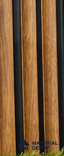 Brown Wooden Louver PN 03497 8 ft x 1.2 inch Charcoal Panel - 20 mm | Suitable for Feature Wall, TV Unit & Living Room | Width is Subjected to 5% Variation