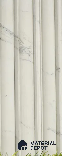 White Marble Louver PN 03498 8 ft x 1.2 inch Charcoal Panel - 20 mm | Suitable for Feature Wall, TV Unit & Living Room | Width is Subjected to 5% Variation