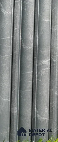Grey Marble Louver PN 03499 8 ft x 1.2 inch Charcoal Panel - 20 mm | Suitable for Feature Wall, TV Unit & Living Room | Width is Subjected to 5% Variation