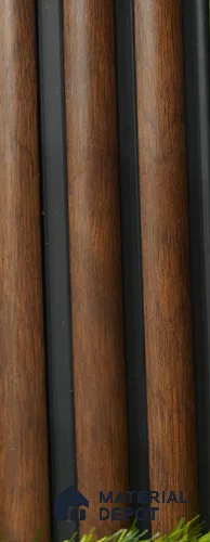 Brown Wooden Louver PN 03506 8 ft x 1.2 inch Charcoal Panel - 20 mm | Suitable for Feature Wall, TV Unit & Living Room | Width is Subjected to 5% Variation