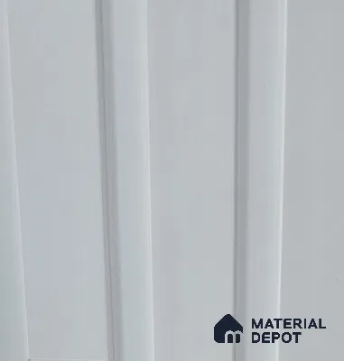 White Plain Colour Louver PN 03782 9.5 ft x 7.9 inch PVC Panel - 14 mm | Suitable for Feature Wall, TV Unit & Living Room | Width is Subjected to 5% Variation